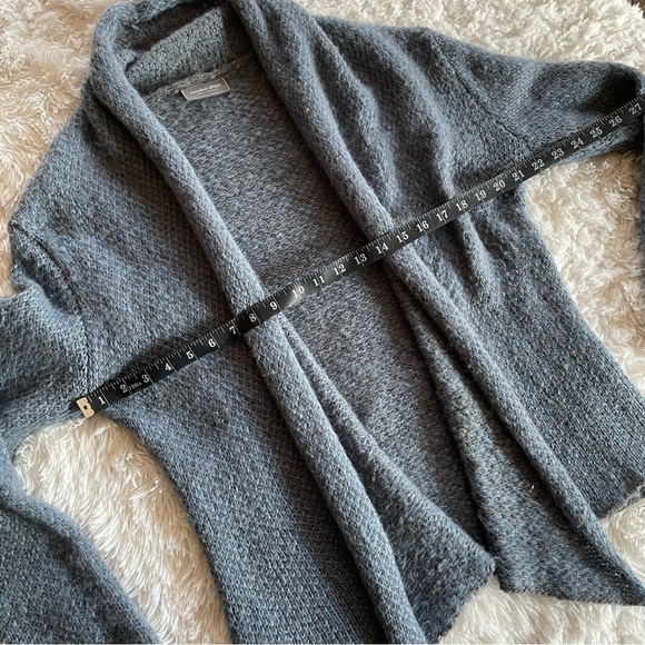 Wooden Ships | Wool Blend Open Front Navy & Brown Marled Cardigan - Picture 9 of 9